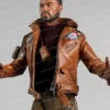 Deathloop Colt Brown Leather Patched Biker Jacket