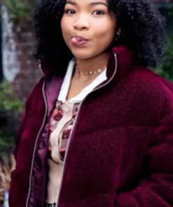 Delilah Maroon The Equalizer Maroon Cord Jacket