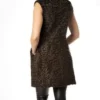 Dennis Karakul Persian Lamb Astrakhan Shearling Fur Sleeveless Brown Coat