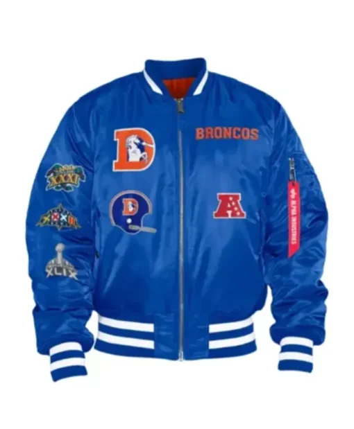 Denver Broncos Brant Blue Bomber Jacket