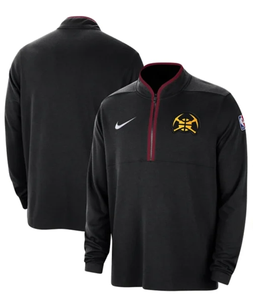 Denver Nuggets Black Coaches Half-Zipper Jacket
