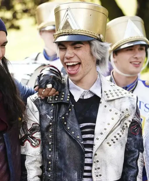 Descendants 3 Carlos Black and White Real Leather Jacket