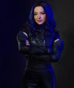 Descendants 3 Mal Black Cropped Real Leather Vest