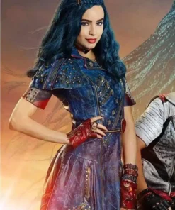 Descendants Sofia Carson Studded Blue Leather Jacket