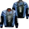 Detroit Lions Bomber Blue And Black Jacket