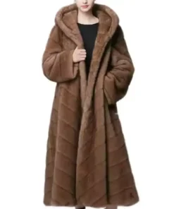 Dido Stuart Mink Fur Long Hooded Coat