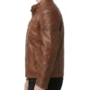Brown Distressed Cafe Racer Mens Biker Vintage Leather Motorcycle Jacket