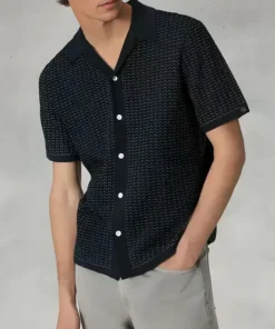 Doctor Odyssey Joshua Jackson Avery Jacquard Black Shirt