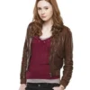Doctor Who Karen Gillan Brown Leather Jacket