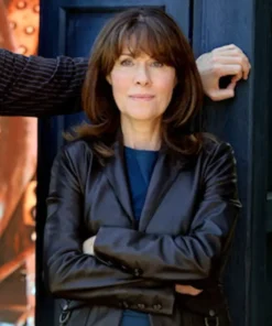 Doctor Who S02 Elisabeth Sladen Black Leather Jacket