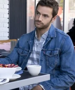 Dollface Connor Hines Blue Denim Trucker Jacket