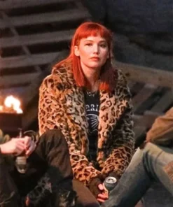 Don’t Look Up Kate Dibiasky Leopard Print Fur Jacket