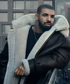 Drake Big Black Shearling Jacket