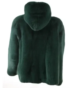 Dre All Green Mink Fur Bomber Jacket With Hood For Men And Women