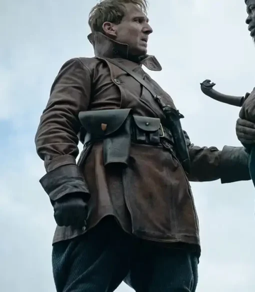 Duke of Oxford Film The King’s Man Ralph Fiennes Brown Leather Long Robe Coat