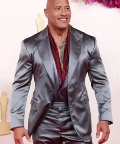 Dwayne Johnson Oscar Silver Metallic Suit