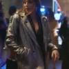 Dynasty S03 Fallon Carrington Silver Faux Leather Coat