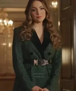 Dynasty S04 Elizabeth Gillies Plaid Blazer