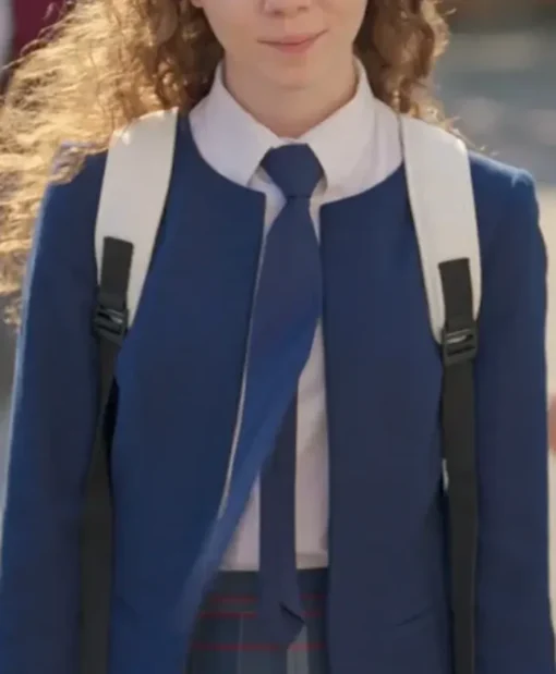 Ece Yüksel Love 101 Blue Collarless Wool Coat
