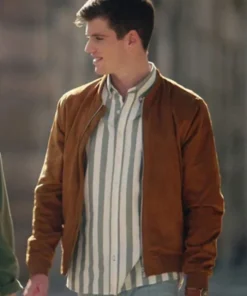 Elite Miguel Bernardeau Brown Suede Leather Bomber Jacket