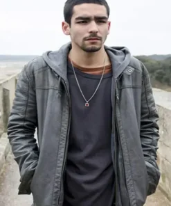 Elite Omar Ayuso Grey Quilted Cafe Racer Leather Jacket