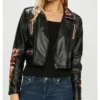 Elite S02 Carla Roson Embroidered Black Biker Jacket