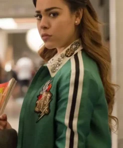 Elite S02 Danna Paola Green Bomber Jacket