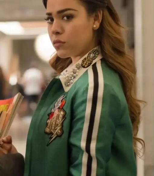 Elite S02 Danna Paola Green Bomber Jacket