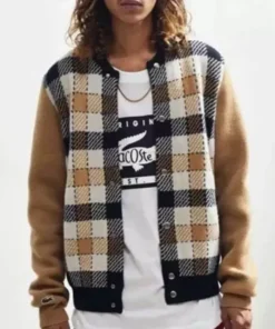 Elite S03 Ander Munoz Checked Bomber Jacket