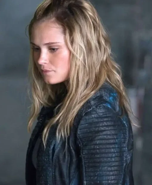 Eliza Taylor TV Series The 100 Clarke Griffin Black Quilted Leather Jacket For Sale