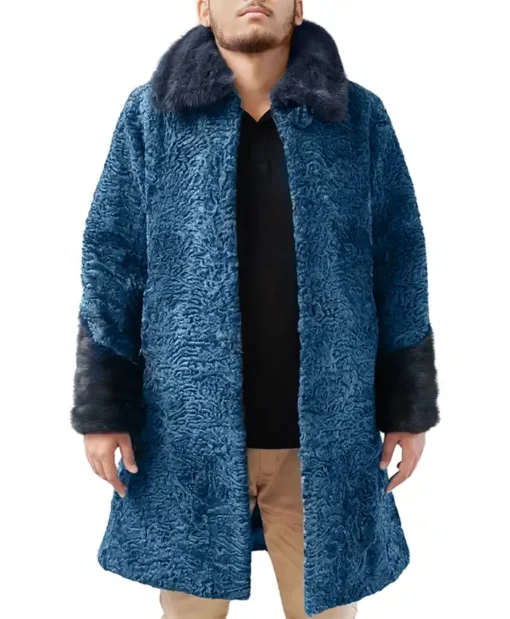 Elizabeth Persian Blue Lamb Fur Coat