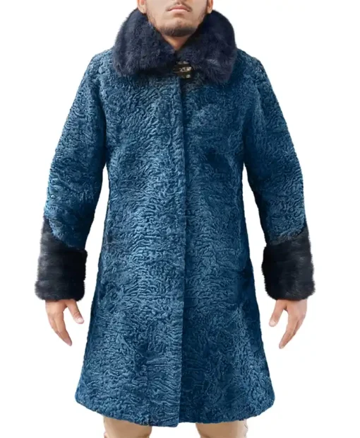 Elizabeth Persian Lamb Blue Coat