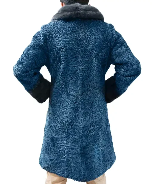 Elizabeth Persian Lamb Blue Fur Coat For Unisex