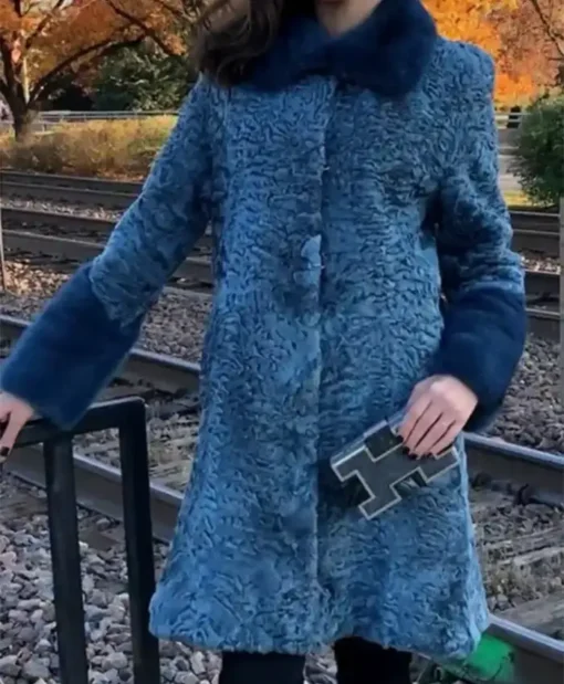 Elizabeth Persian Lamb Fur Blue Coat