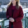 Ellen Pompeo Grey’s Anatomy Maroon Wool Coat