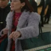 Elsbeth 2024 Carrie Preston Purple Faux Fur Coat