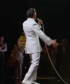 Elvis Austin Butler White Wool Blazer Coat back