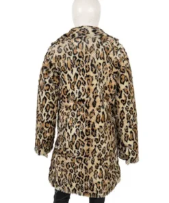 Emilia Clarke Animal Printed Last Christmas Kate Leopard Fur Coat