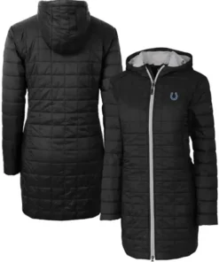 Emilia Indianapolis Colts Black Puffer Coat