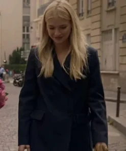 Emilly In Paris Camille Razat Black Coat