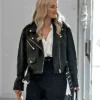 Emily In Paris Camille Black Biker Real Leather Jacket