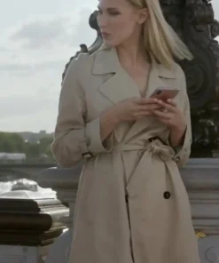 Emily In Paris Camille Razat Cream Trench Coat