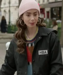 Emily In Paris Emily Cooper Black Cotton Cropped Jacket