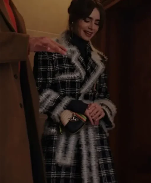 Emily In Paris Emily Cooper Double-Breasted Plaid Coat