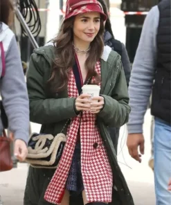 Emily In Paris Emily Cooper Hooded Cotton Coat