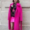 Emily In Paris Emily Cooper Pink Long Trench Coat