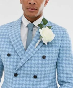 Emily In Paris Julien Sky Blue Checked Blazer sale