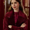 Emily In Paris Maroon Velvet Jacket Emily Cooper