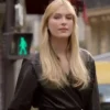 Emily In Paris S02 Camille Razat Dark Brown Leather Coat