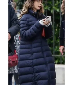 Emily In Paris S02 Emily Cooper Black Quilted Puffer Coat